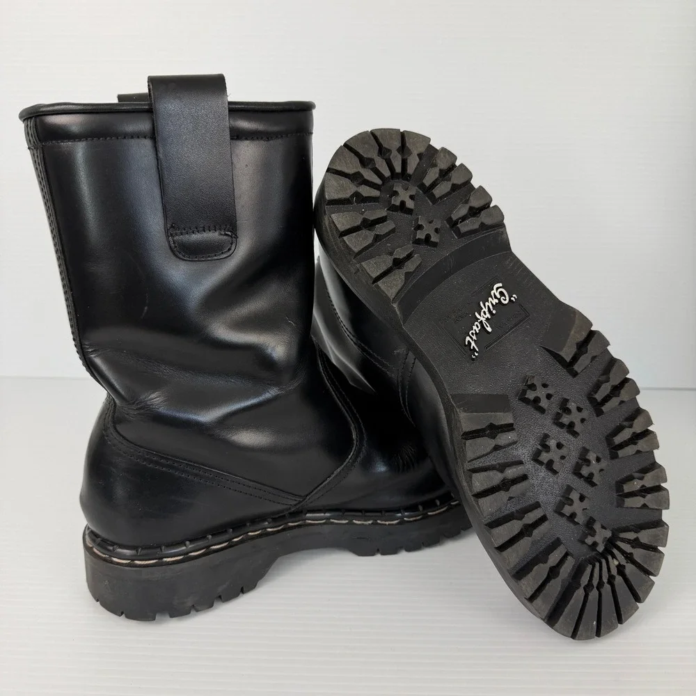 Gripfast Original England Black Leather Pull On Industrial Punk Mens US 10 UK‎ 9